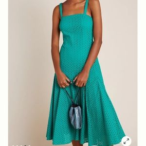 Anthropologie Maeve Lelia Eyelet Midi Dress